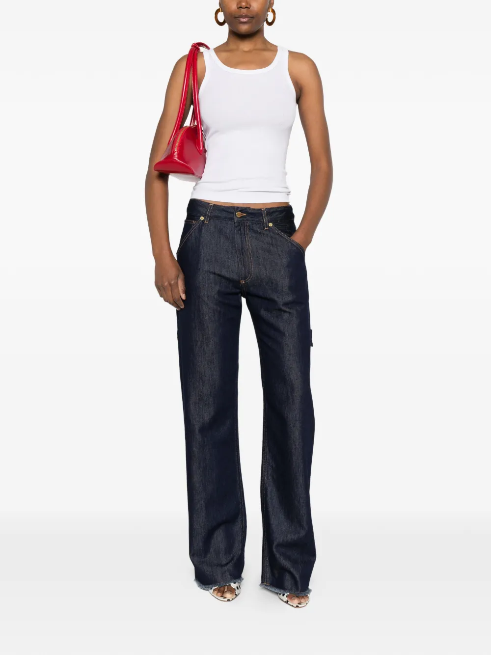  Darkpark Carpenter Frayed-hem Jeans - Blue 
