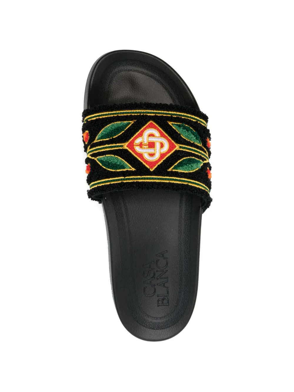 Casablanca Slippers met bloemenpatroon Zwart