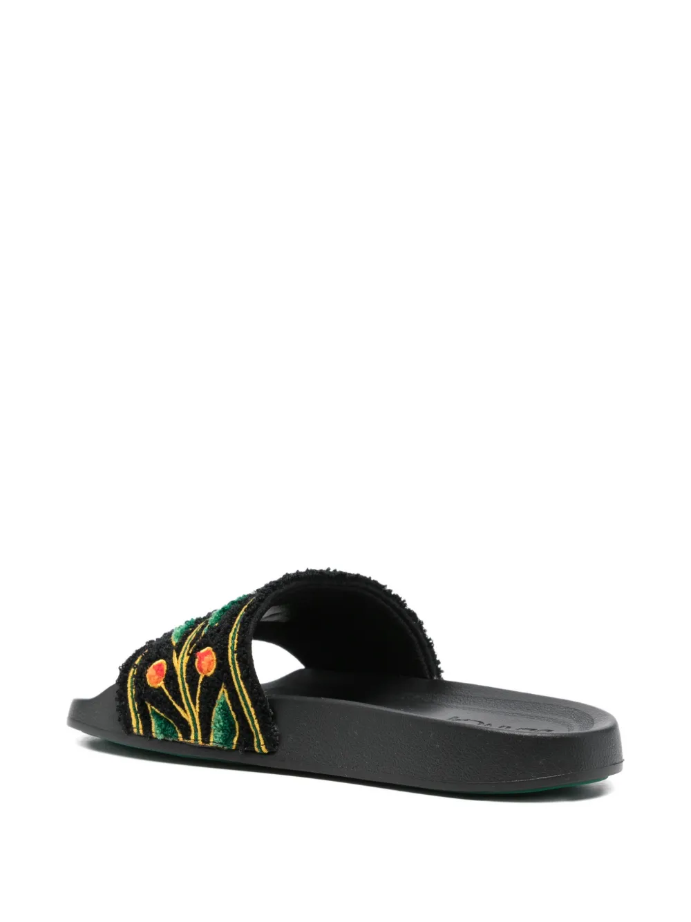 Casablanca Slippers met bloemenpatroon Zwart