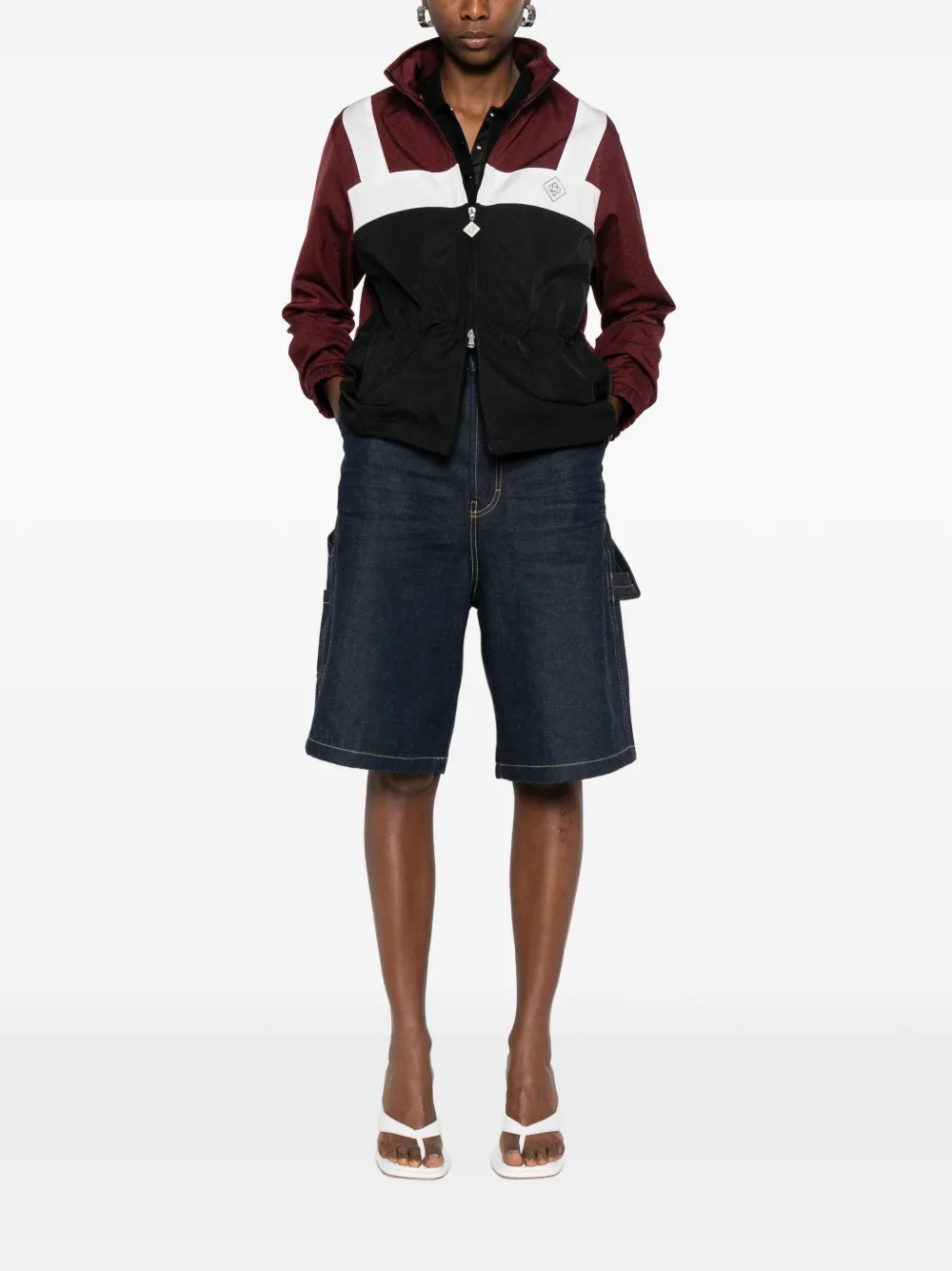  Casablanca Monogram Zip Jacket - Red 
