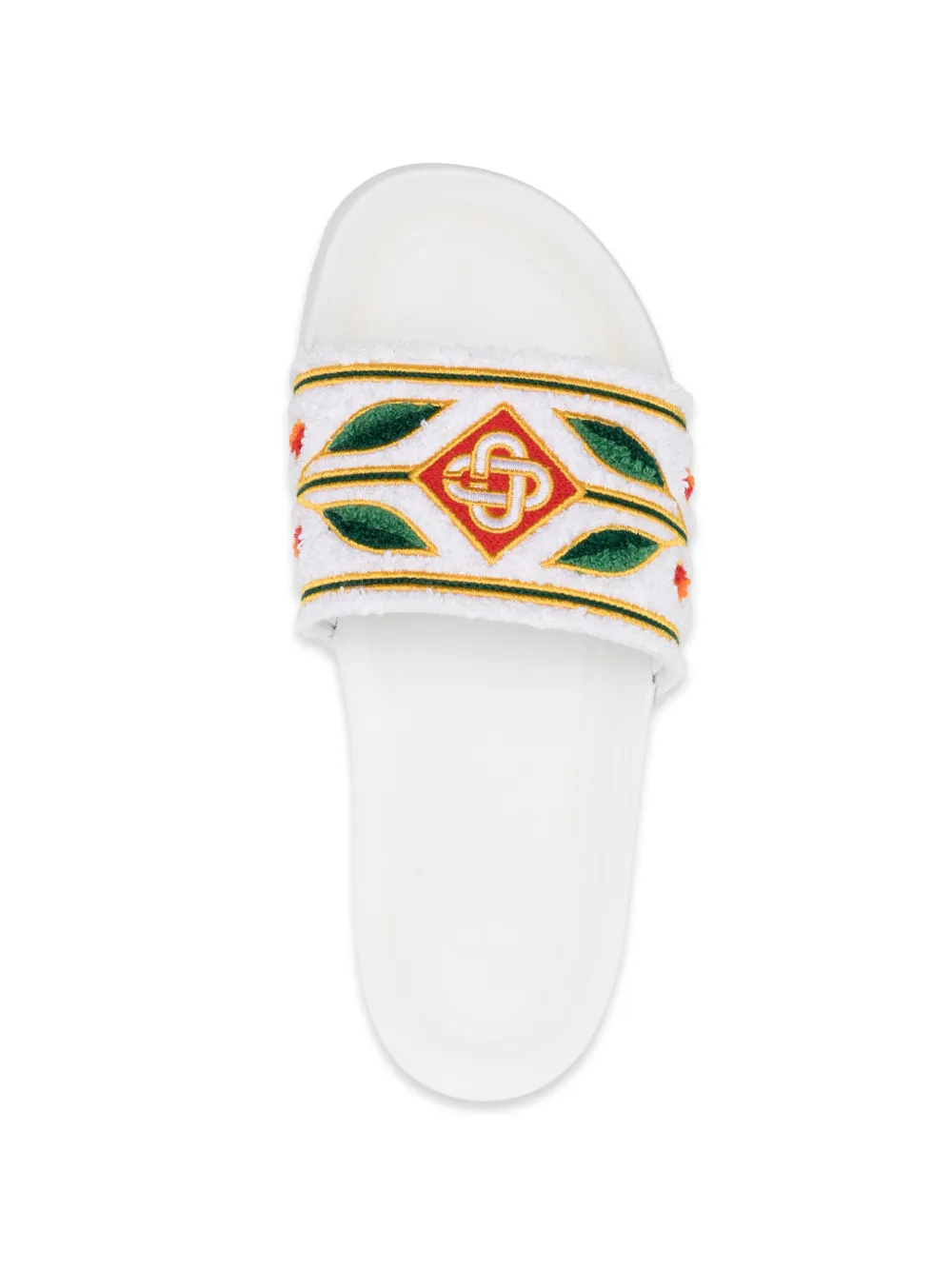 Casablanca Slippers met geborduurde bloemen Wit