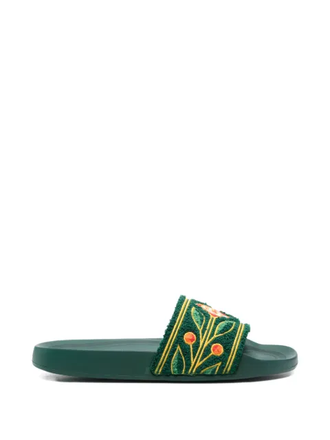 Casablanca Slippers met geborduurde bloemen