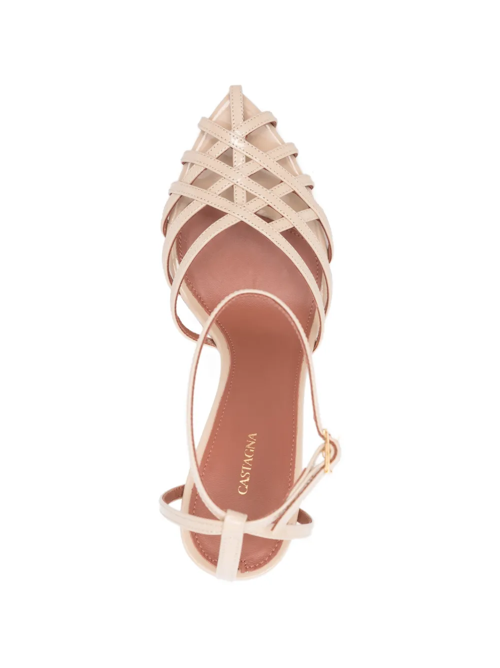 Castagna Pumps met geweven design en hak Beige