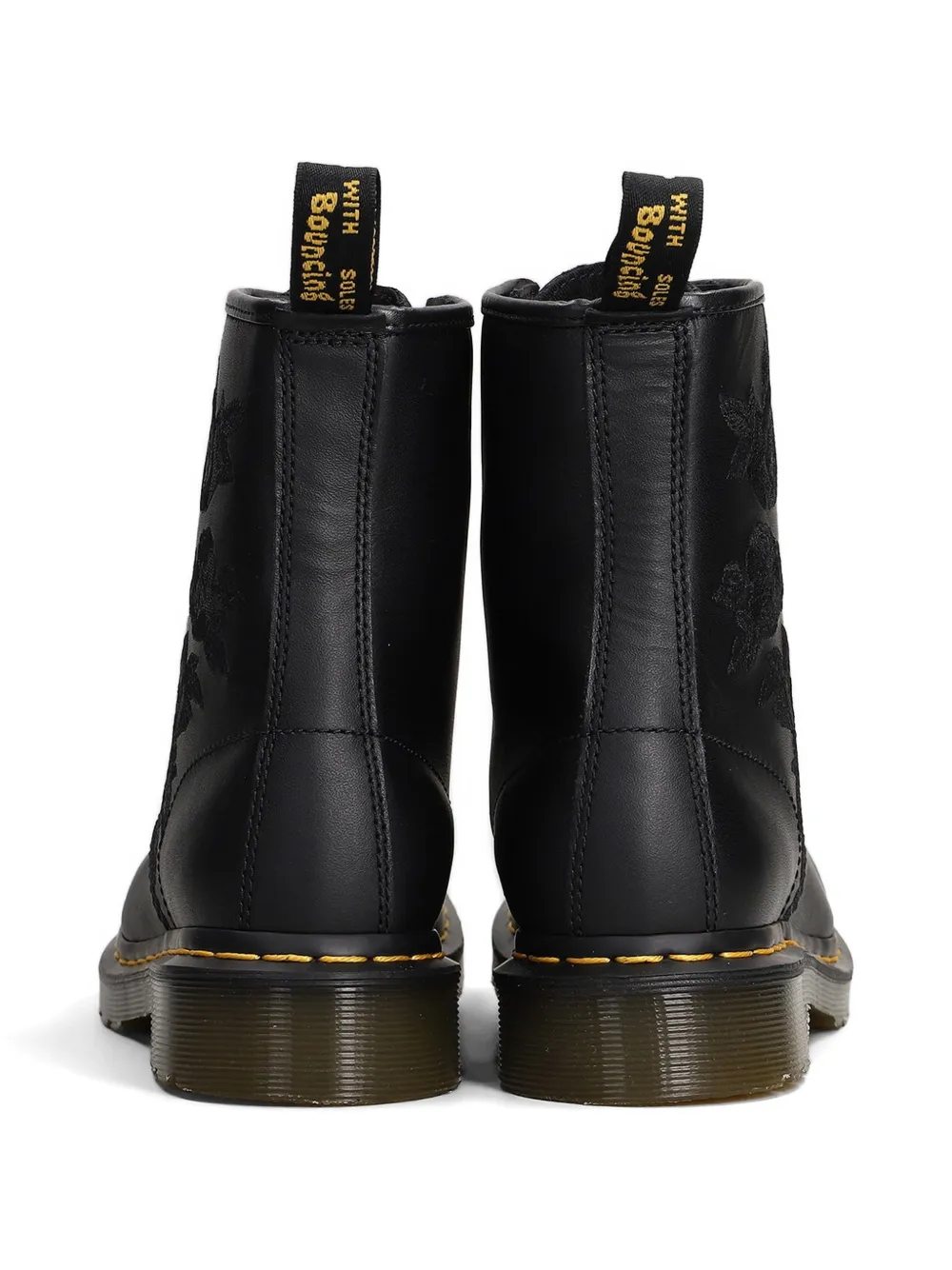 Dr. Martens 1460 Vonda Mono rose-embroidered combat boots Zwart