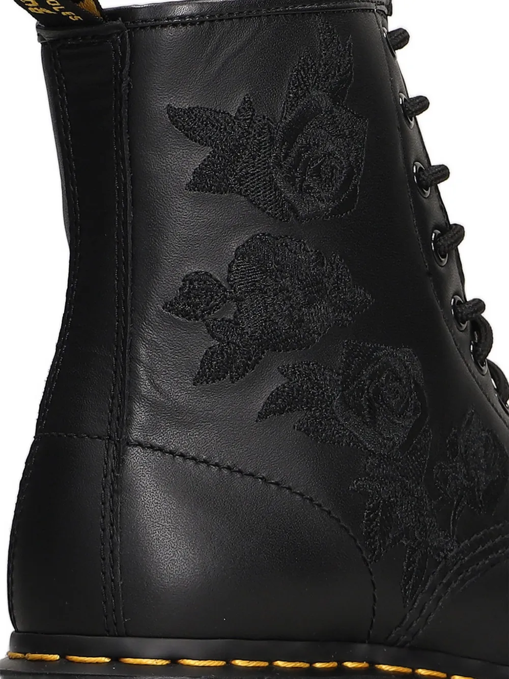 Dr. Martens 1460 Vonda Mono rose-embroidered combat boots Zwart