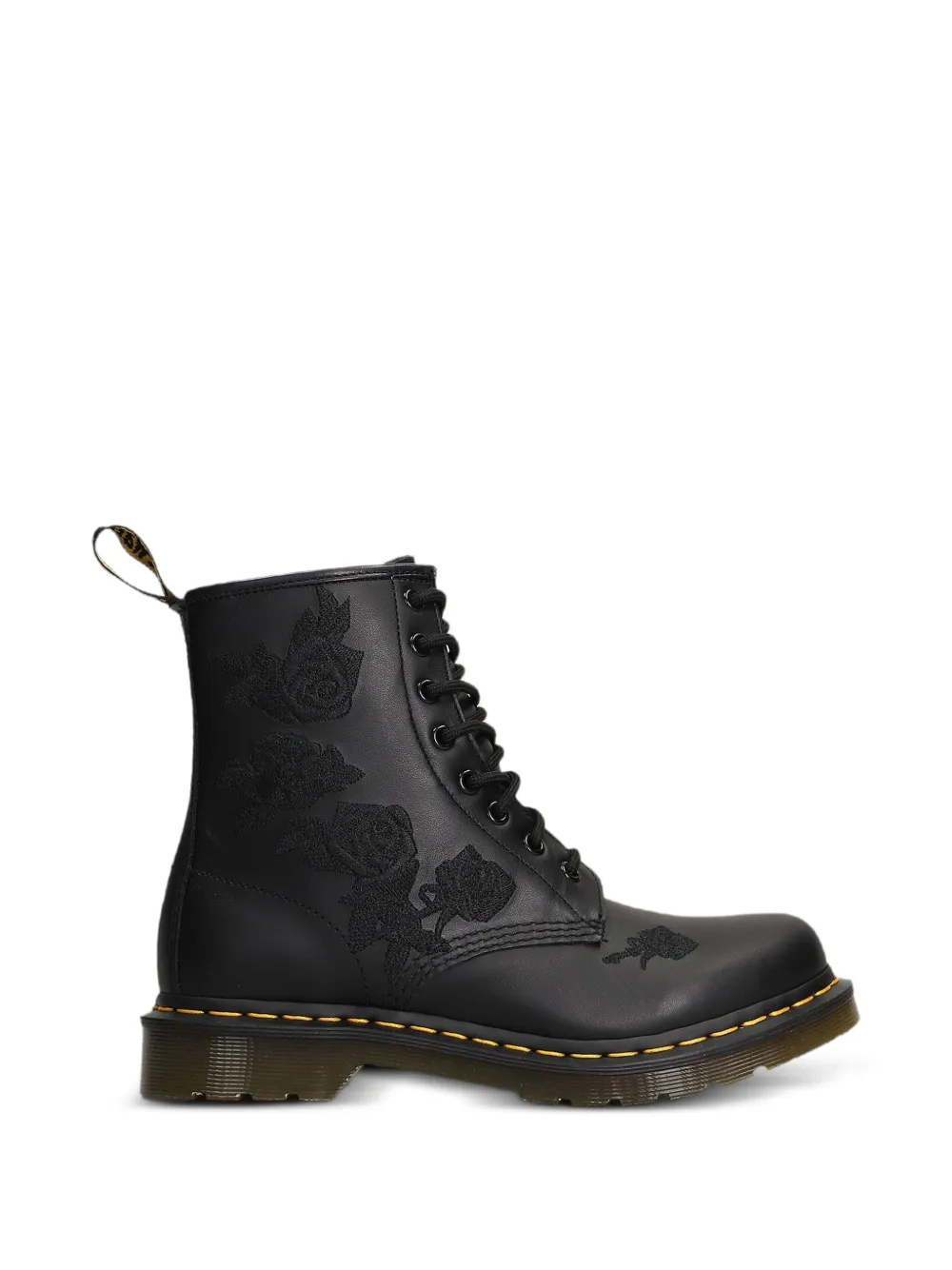 Dr. Martens 1460 Vonda Mono rose-embroidered combat boots - Nero