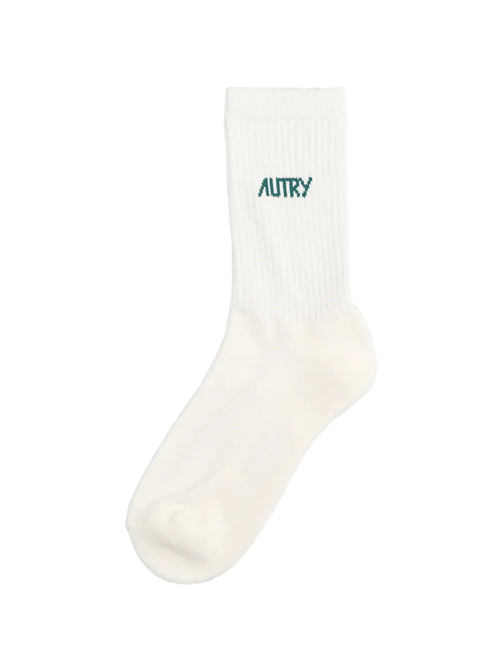  Autry Logo-embroidered Ribbed Socks - White 