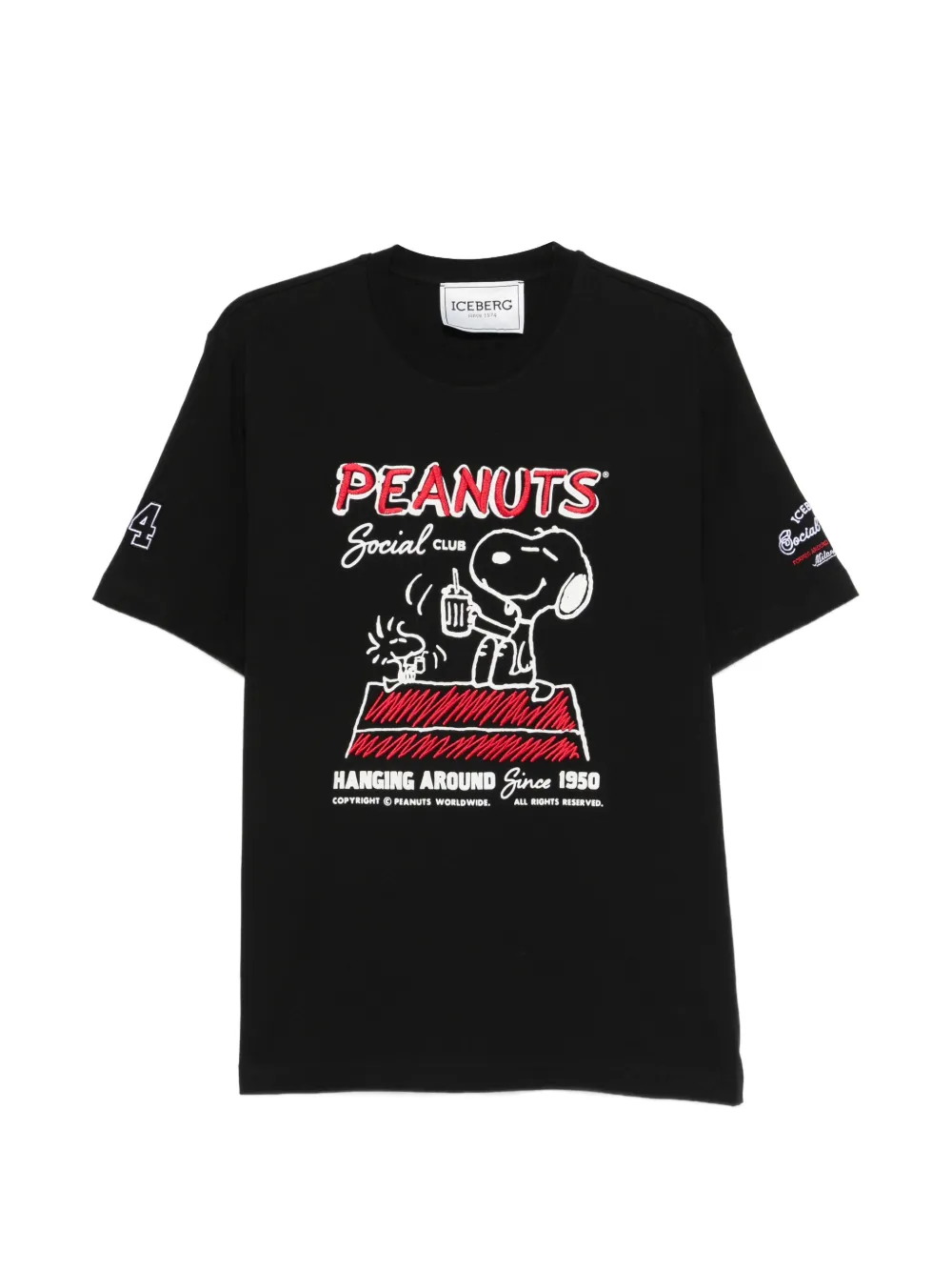 Iceberg peanuts-embroidered T-shirt - Nero