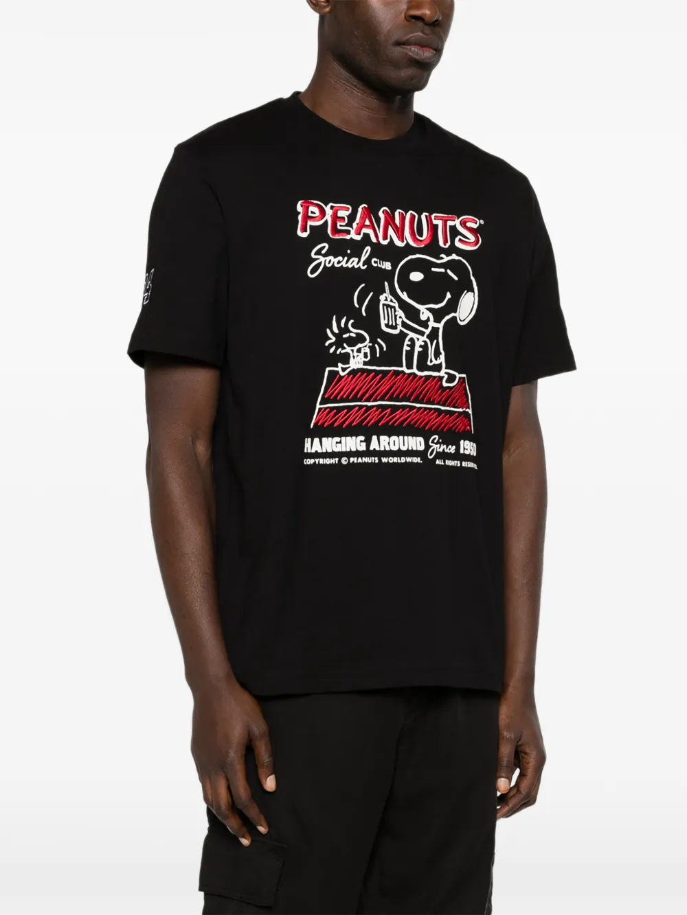  Iceberg Peanuts-embroidered T-shirt - Black 