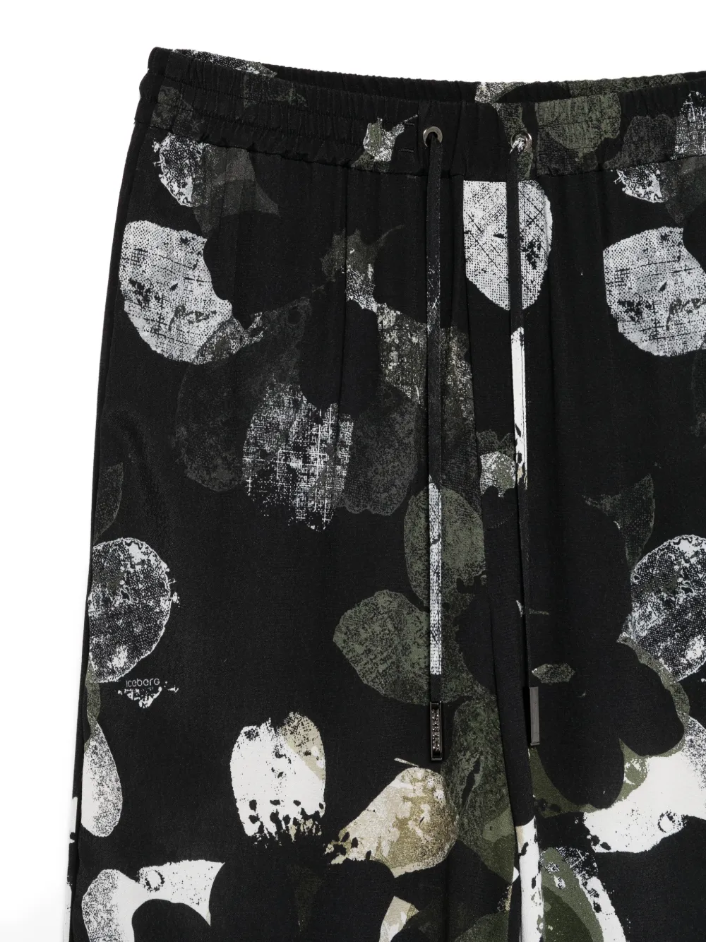 Iceberg Floral Drawstring Trousers - Black 