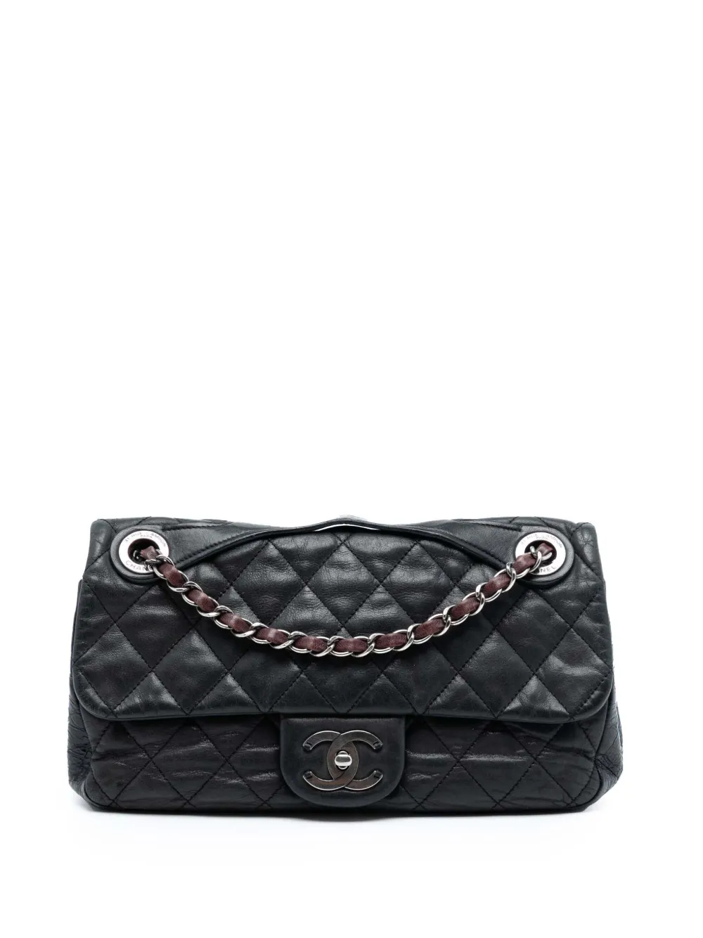 CHANEL Pre-Owned 2009-2010 Medium Iridescent Calfskin In The Mix Flap satchel - Nero