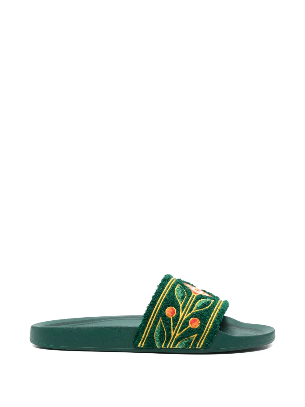 Casablanca floral-embroidered slides - Grün