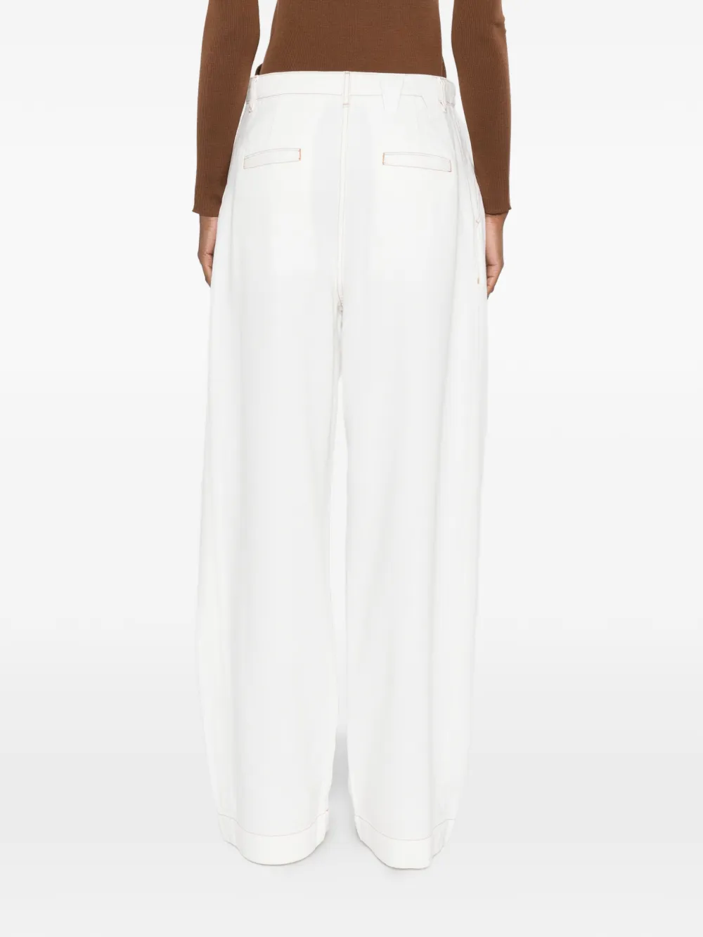 DARKPARK Broek met contrasterende stiksels Wit