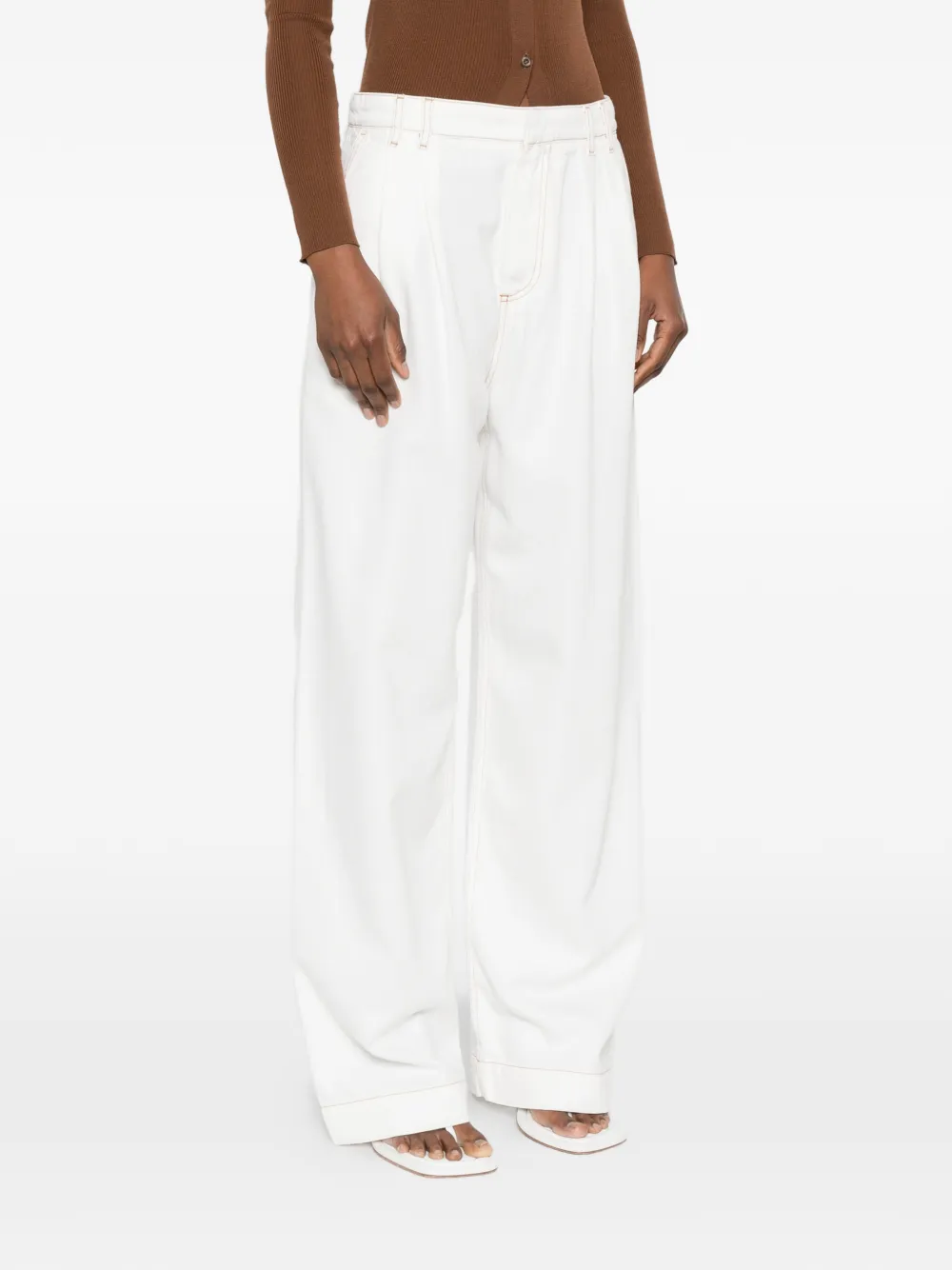  Darkpark Pantalones Con Costuras En Contraste - Blanco 
