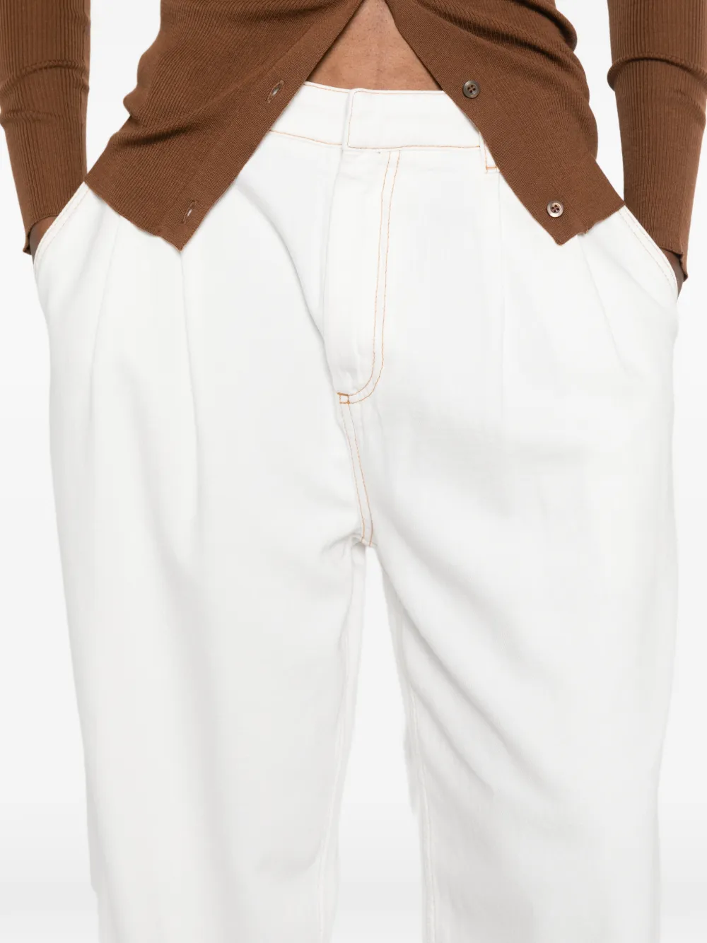 DARKPARK Broek met contrasterende stiksels Wit