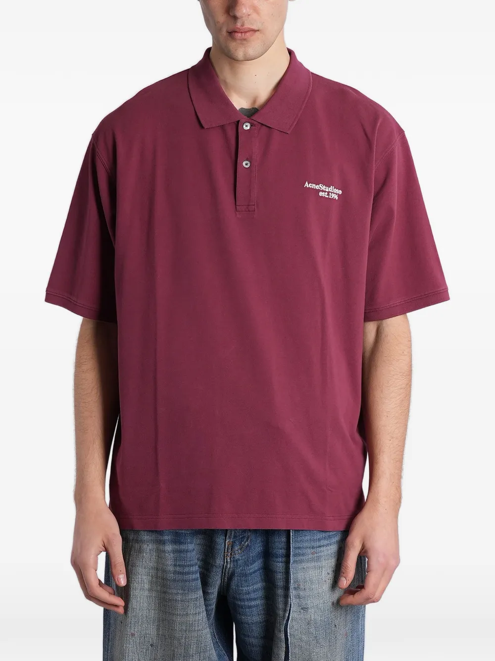 Acne Studios buttoned polo shirt - Rosso