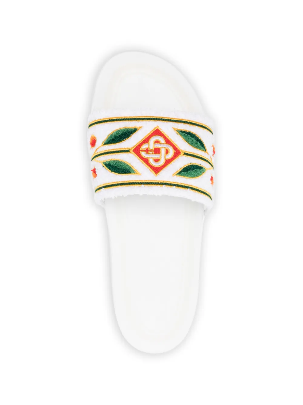 Casablanca Slippers met geborduurde bloemen Wit