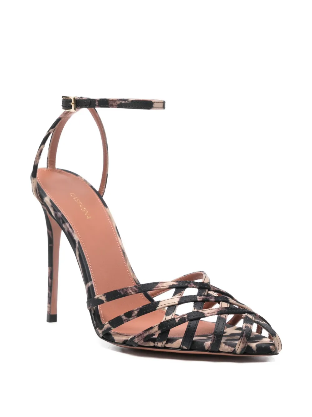 Castagna Miami pumps met dierenprint en hak Beige