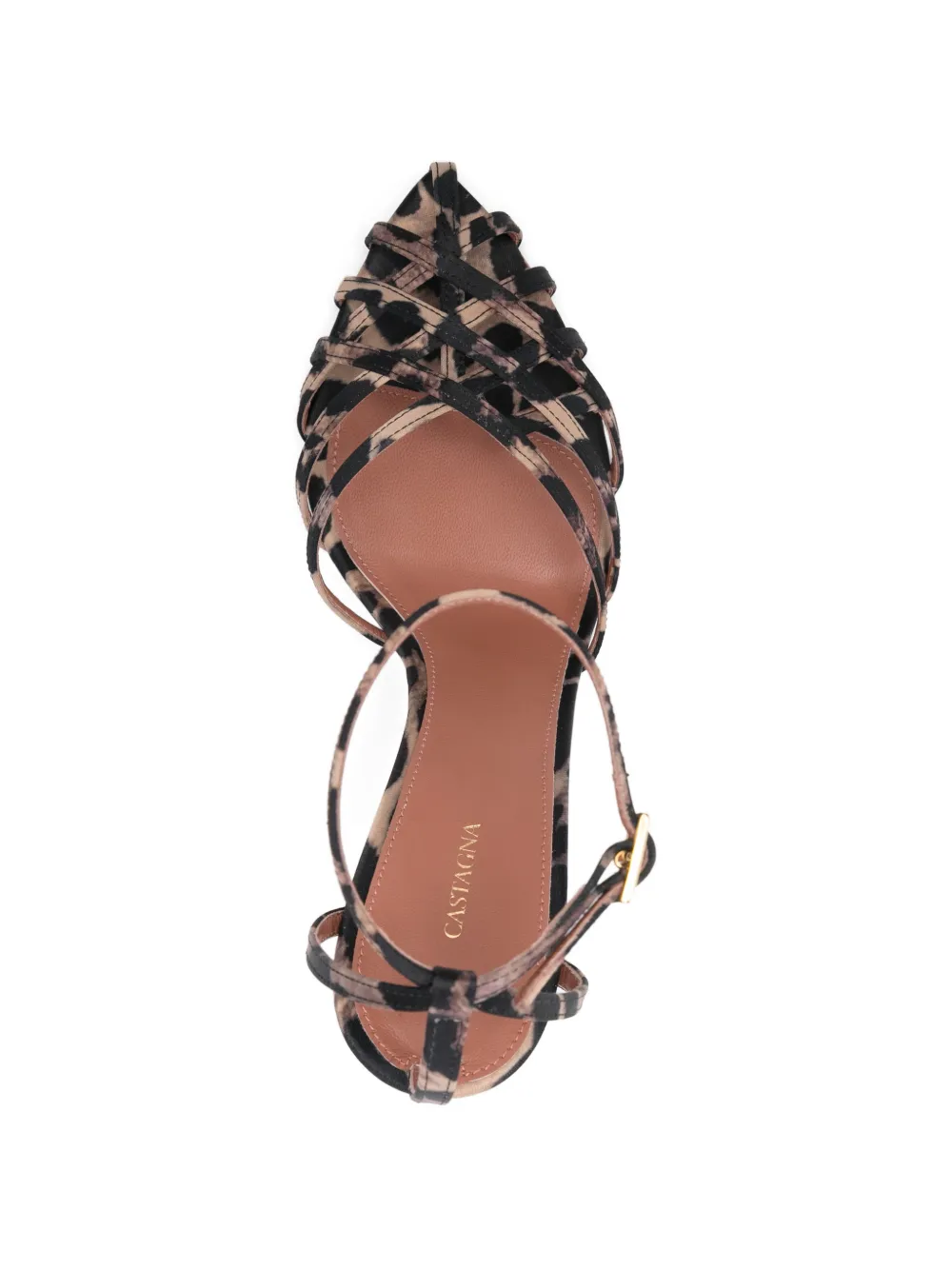 Castagna Miami pumps met dierenprint en hak Beige