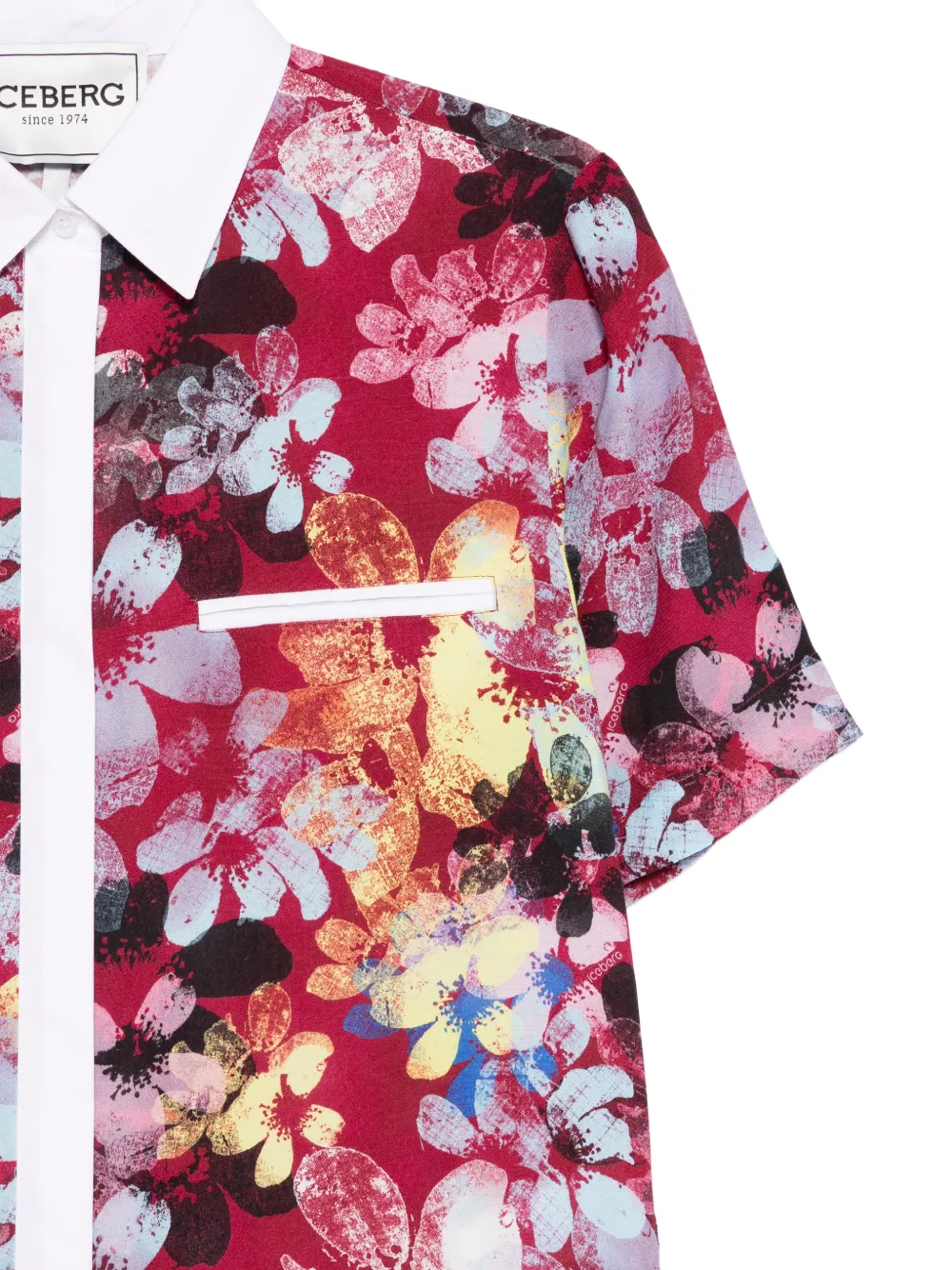  Iceberg Flora-print Collared Shirt 