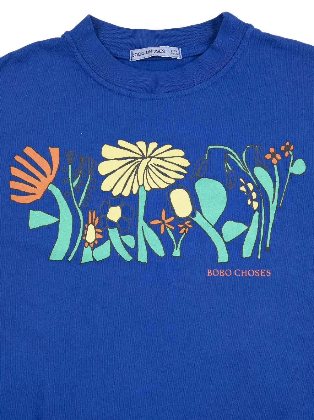 Bobo Choses Colour Herbalist T-shirt met bloemenprint en korte mouwen Blauw