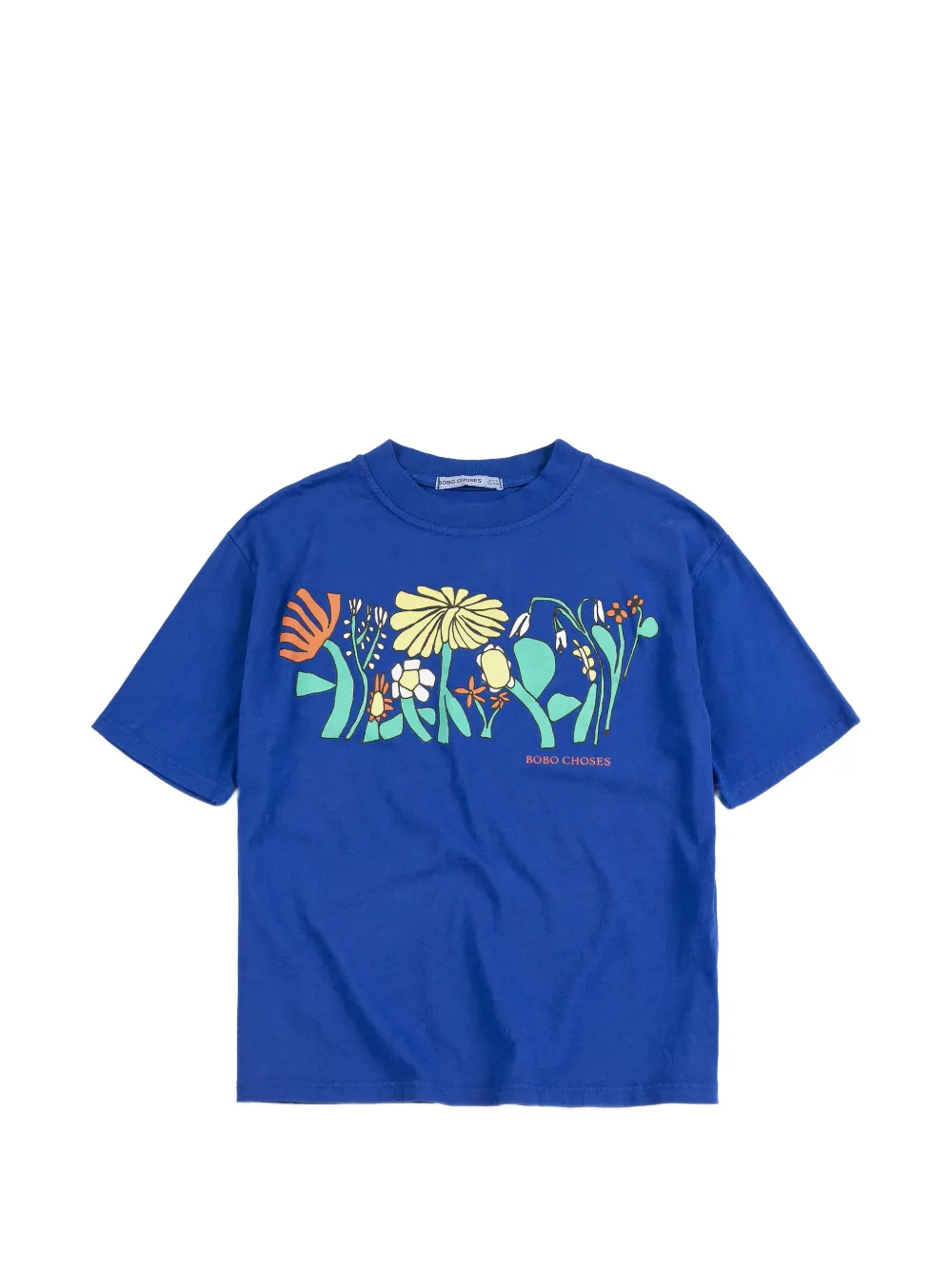 Bobo Choses Color Herbalist floral short-sleeve T-shirt - Blu