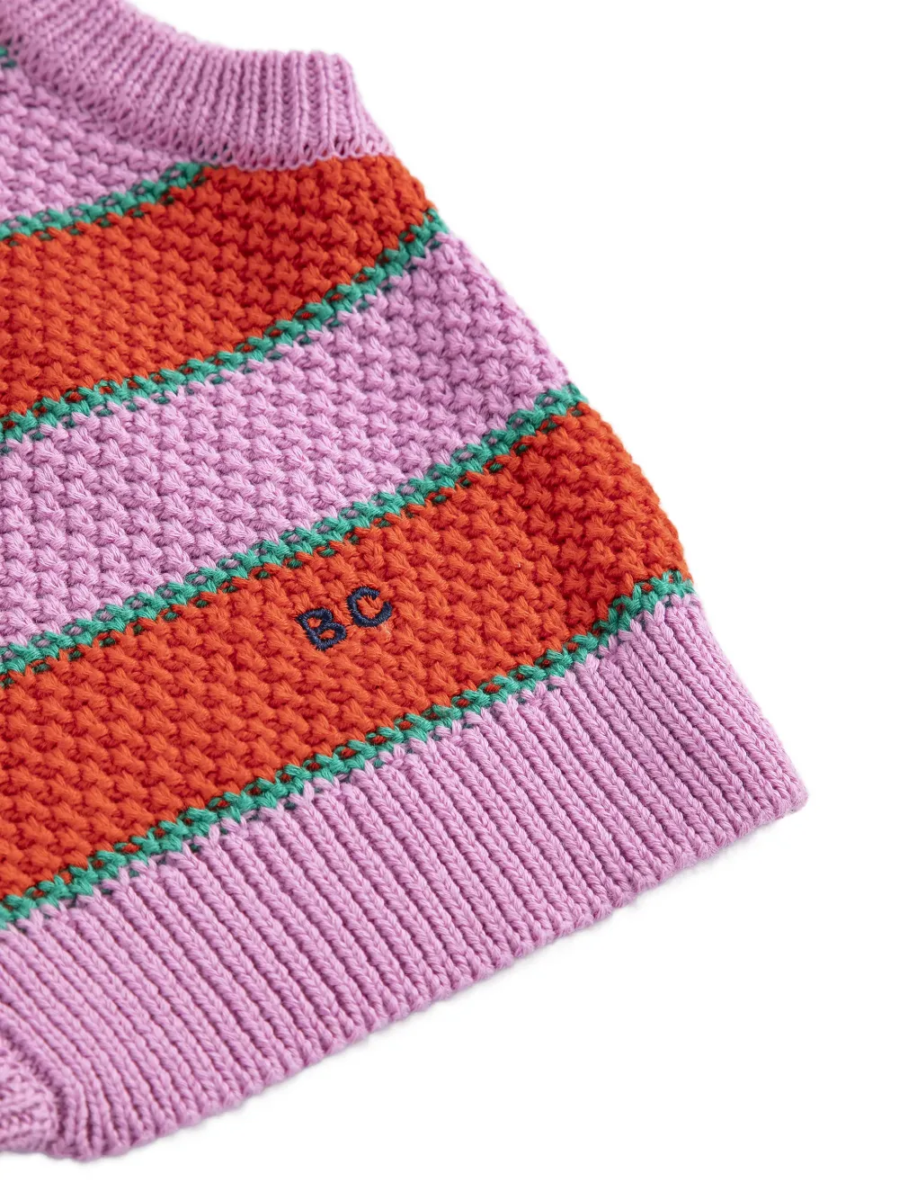 Bobo Choses Gestreept gilet met knopen Roze