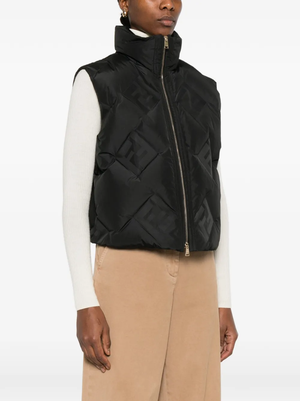  Fendi Quilted-pattern Jacket - Black 