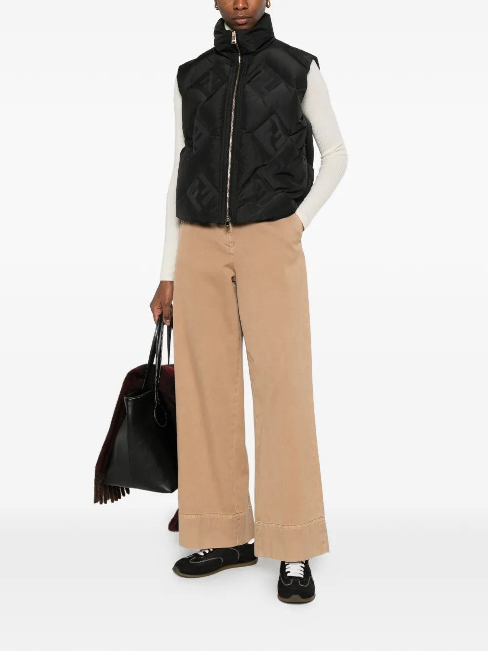  Fendi Quilted-pattern Jacket - Black 