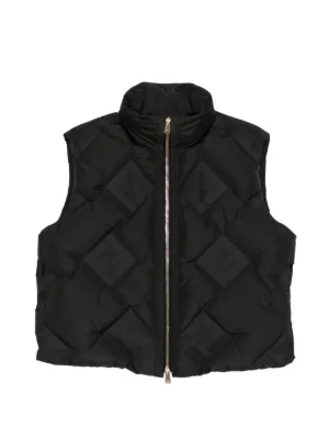 Prada Velvet Down Vest | Black | FARFETCH