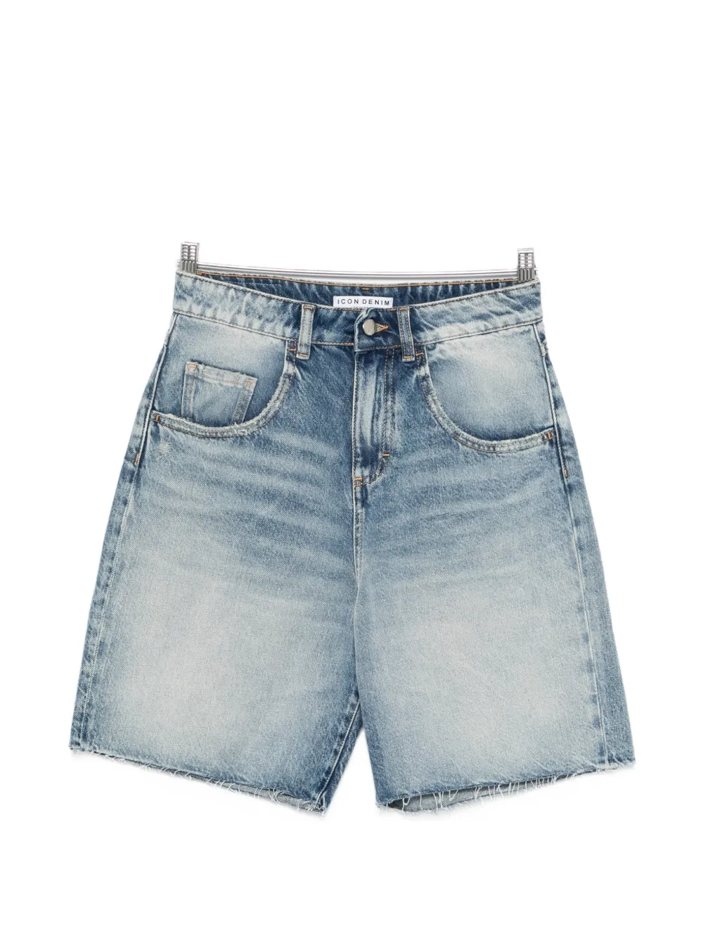 ICON DENIM frayed denim shorts - Blu