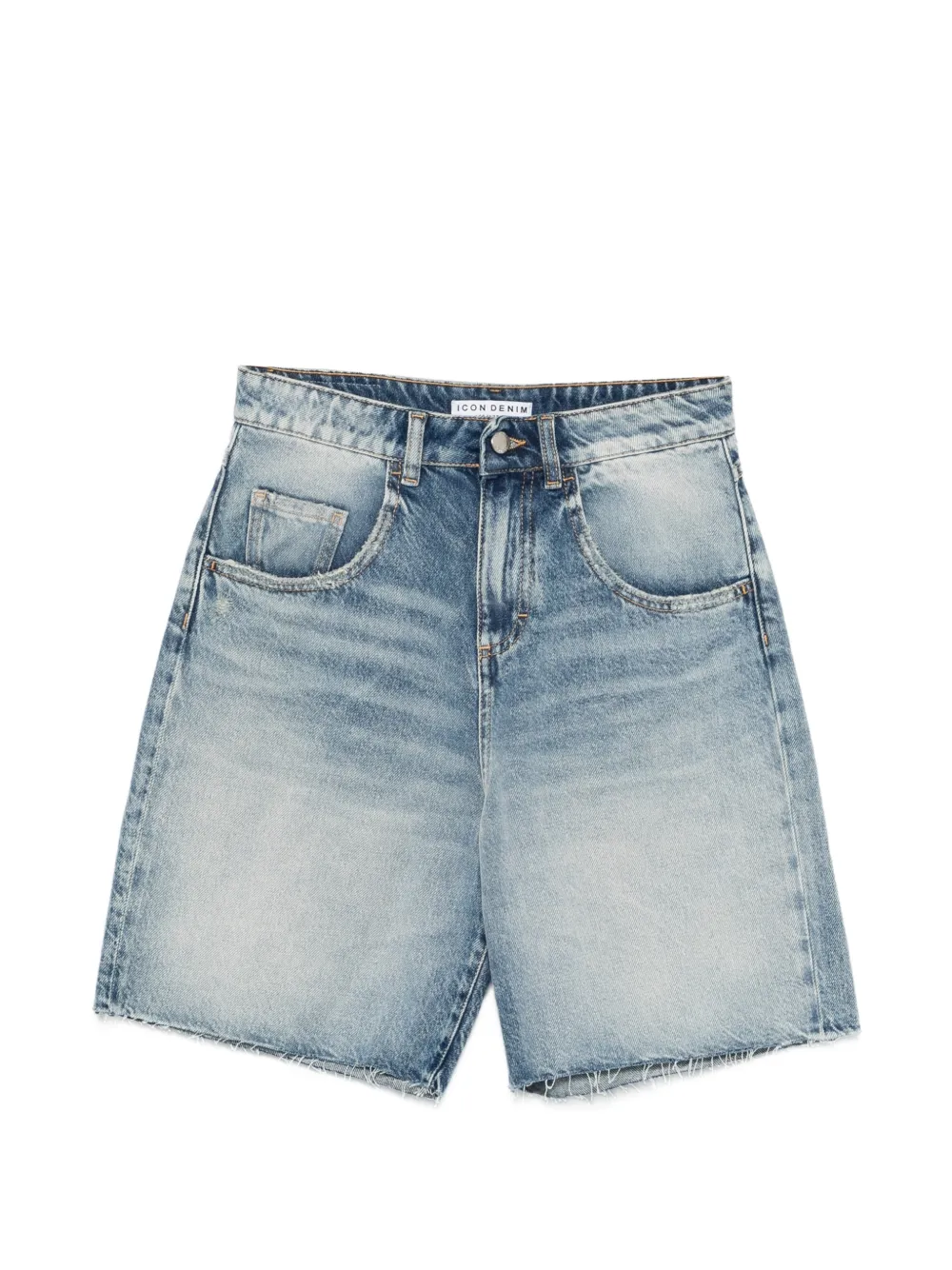ICON DENIM frayed denim shorts - Blu