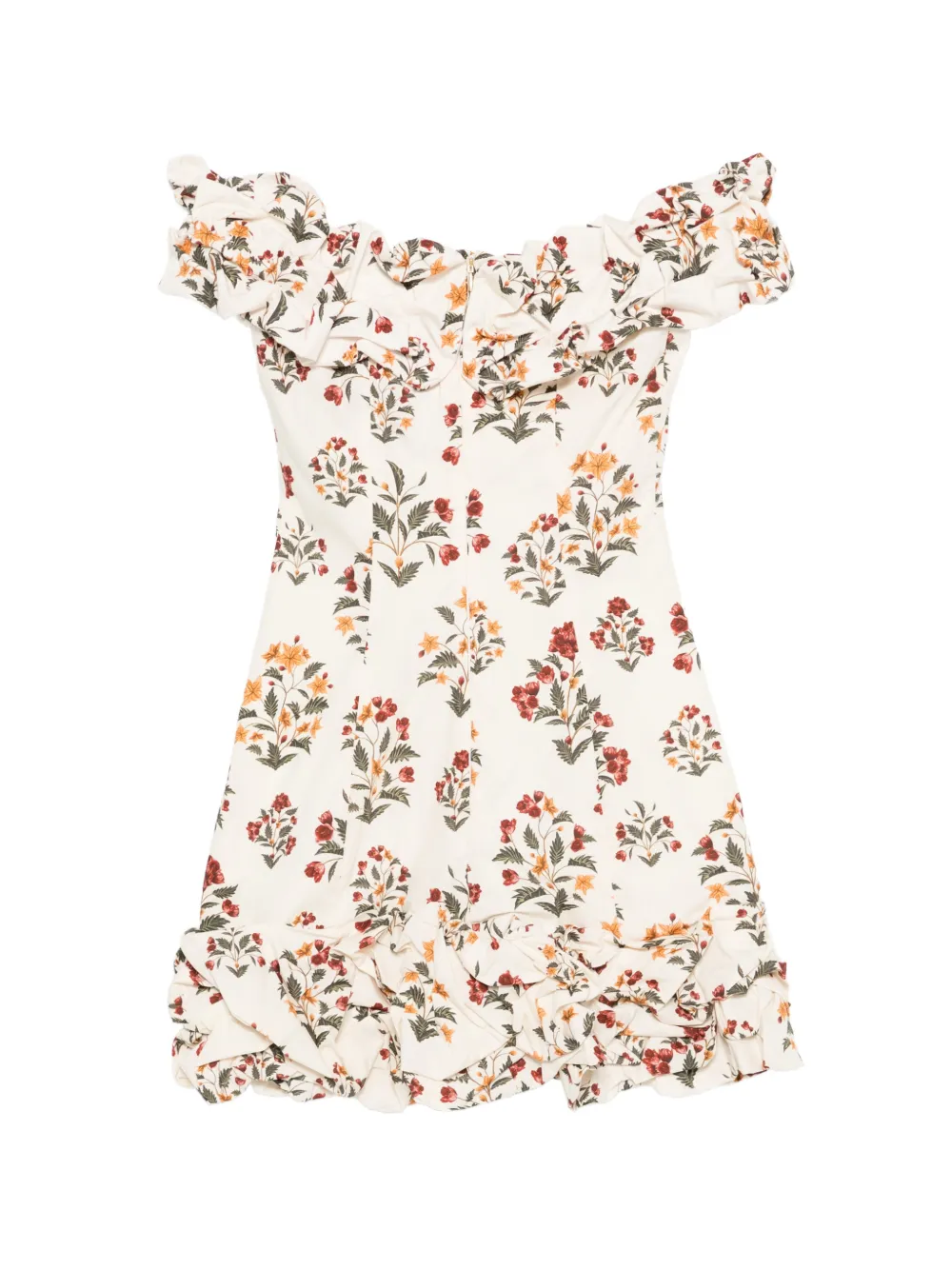 Agua By Agua Bendita Jardin Andes ruffled floral linen dress - Toni neutri