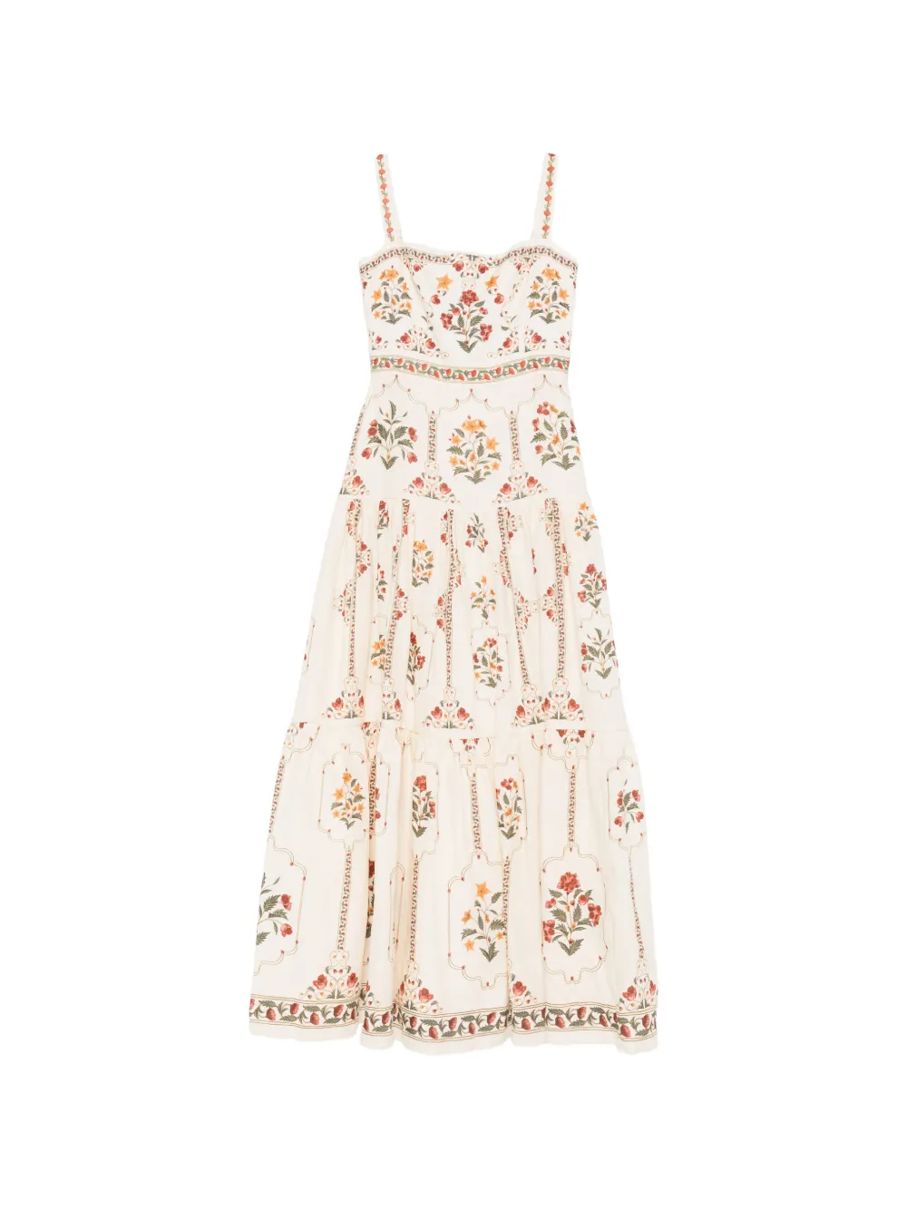 Agua By Agua Bendita Jardin Andes ruffled floral linen dress - Toni neutri