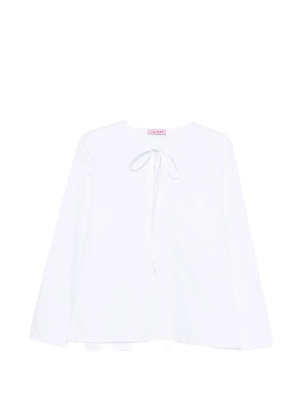 CUANTICO Florence tie-neck pocket blouse - Bianco