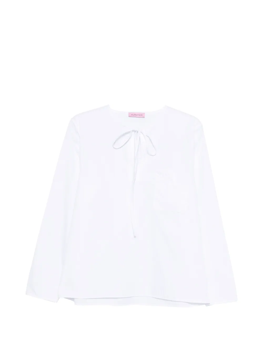 CUANTICO Florence tie-neck pocket blouse - Bianco