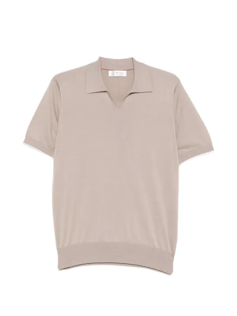 Brunello Cucinelli V-neck short-sleeve polo shirt