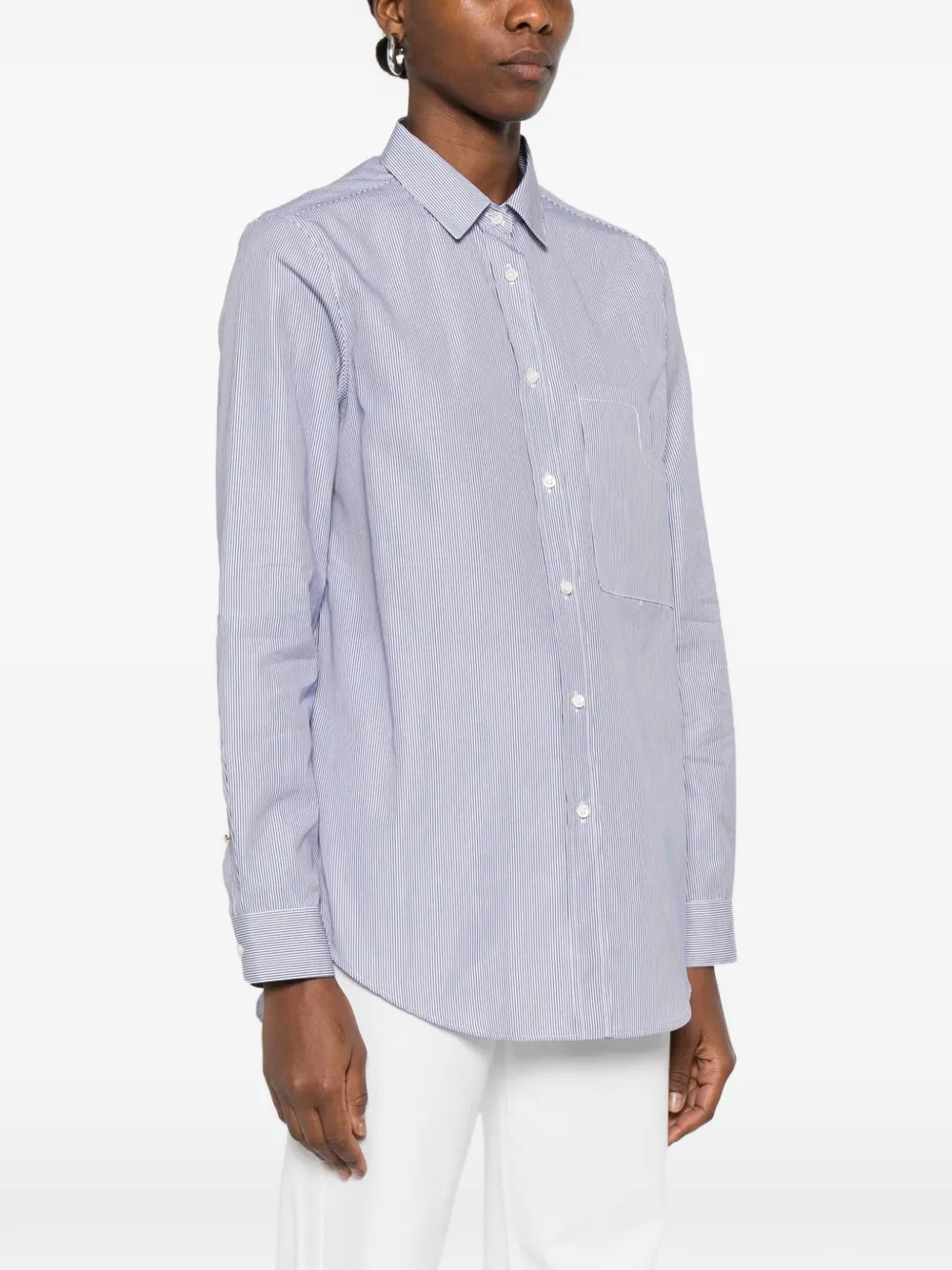  Cuantico Piera Pocket Striped Shirt - Blue 