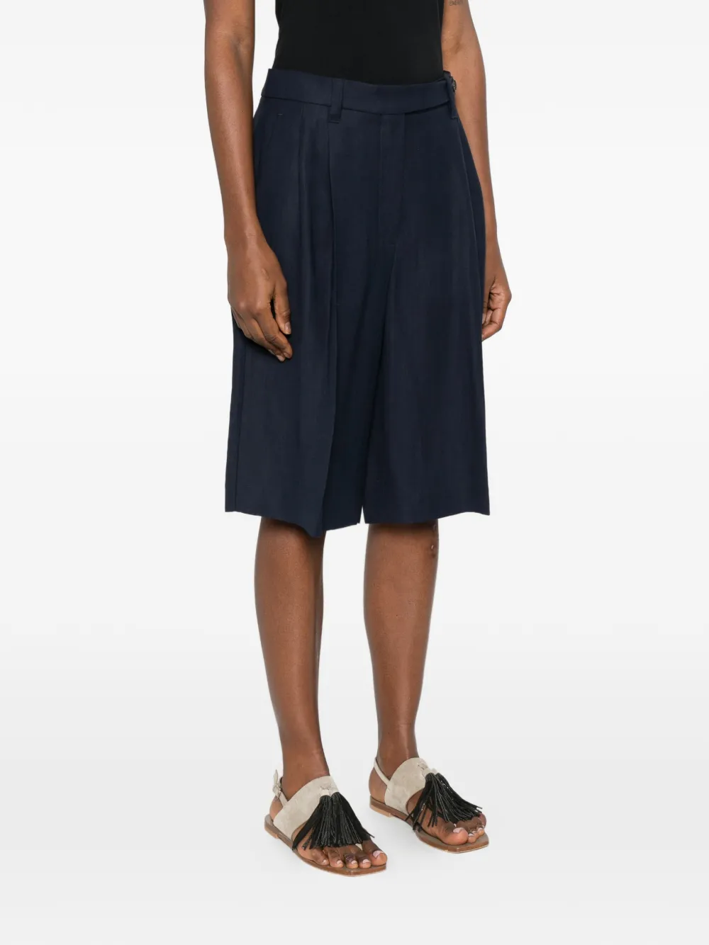 Brunello Cucinelli Geplooide shorts Blauw