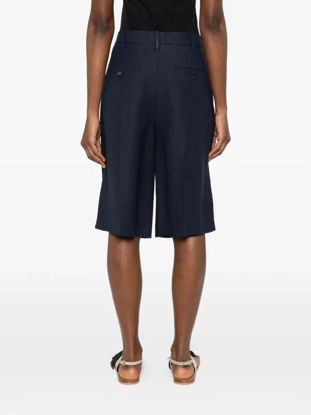 Brunello Cucinelli Geplooide shorts Blauw