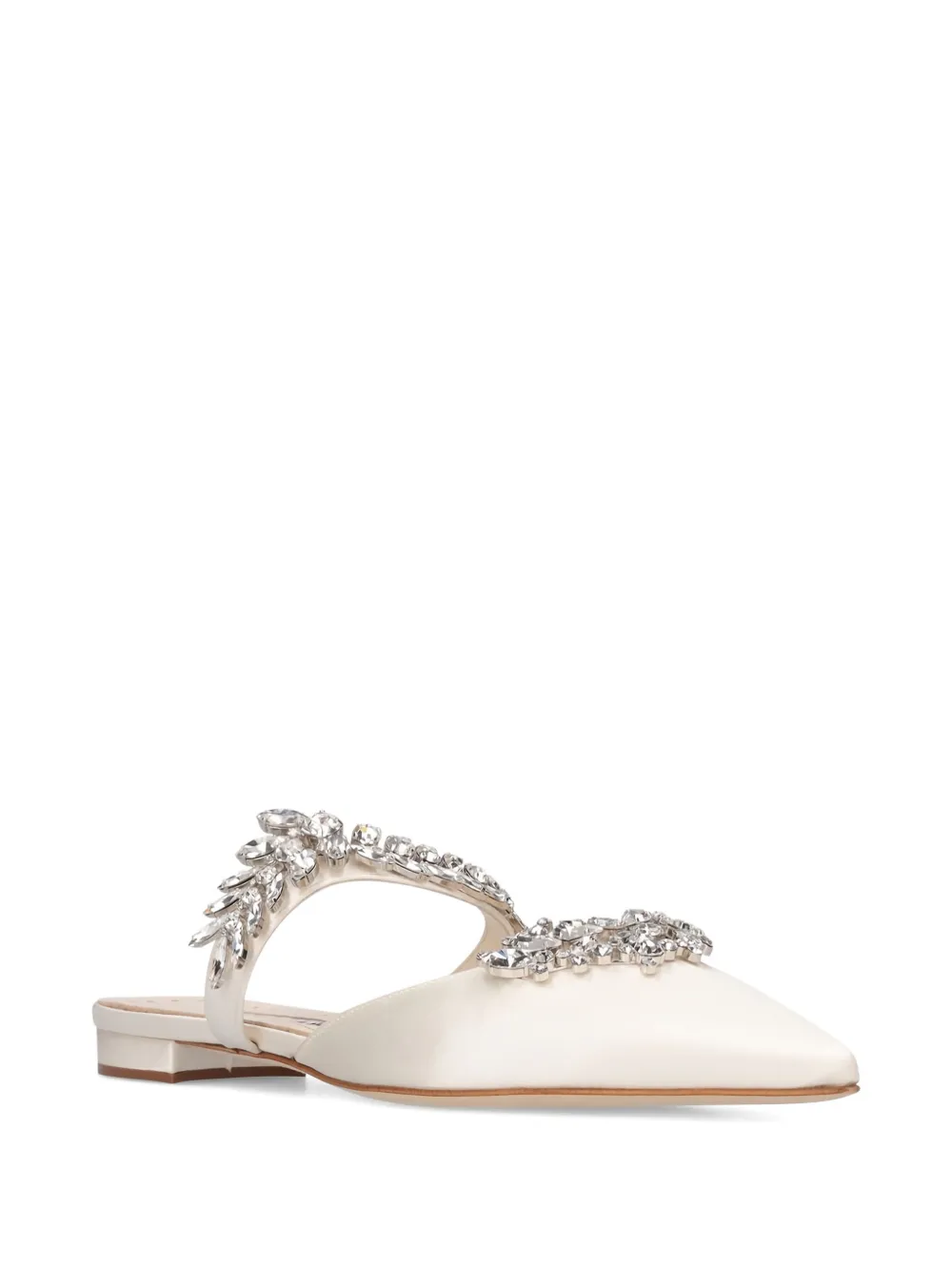 Manolo Blahnik Lurum rhinestone-embellished mules Beige