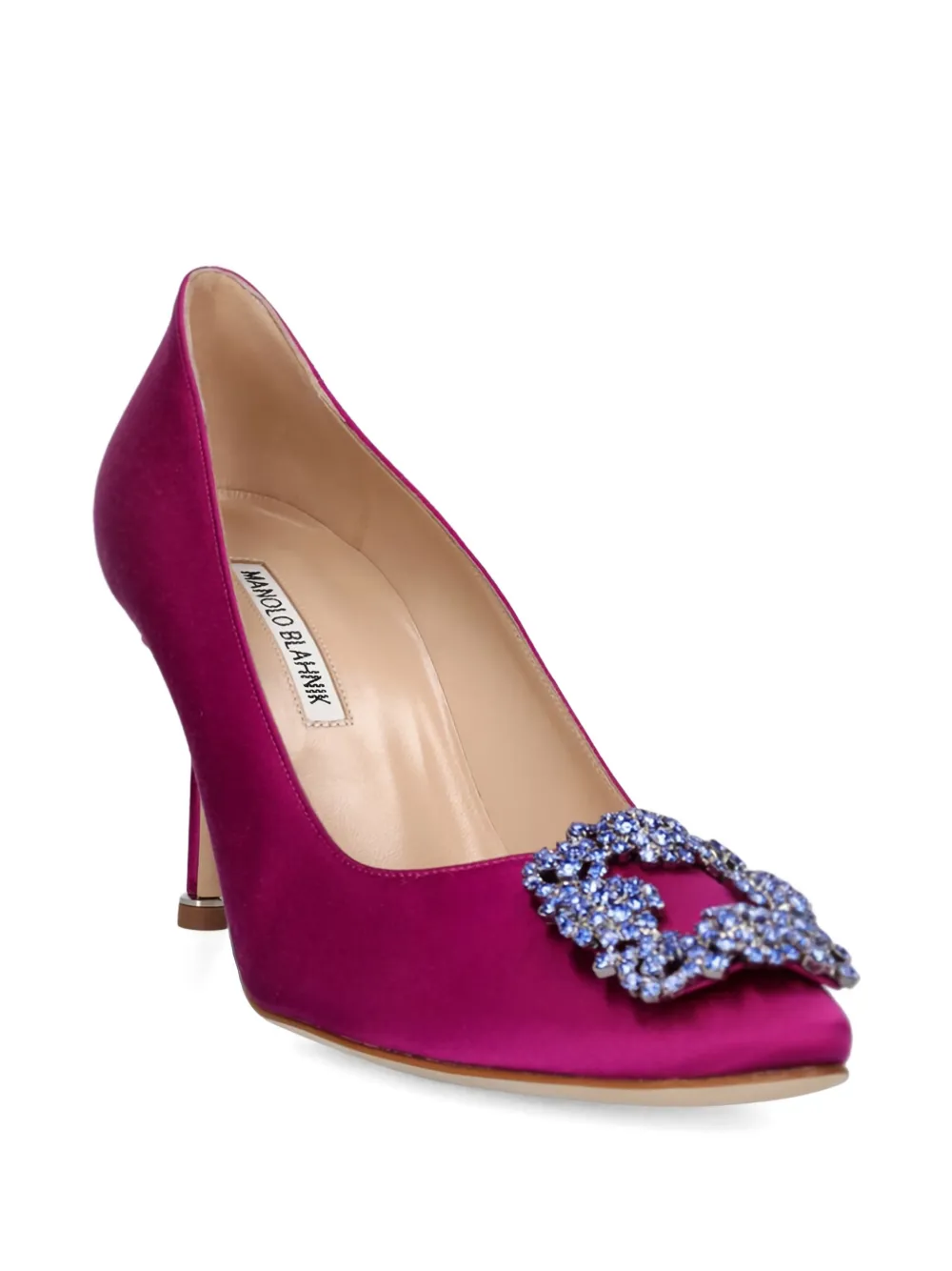 Manolo Blahnik Hangisi crystal-buckle pumps Roze