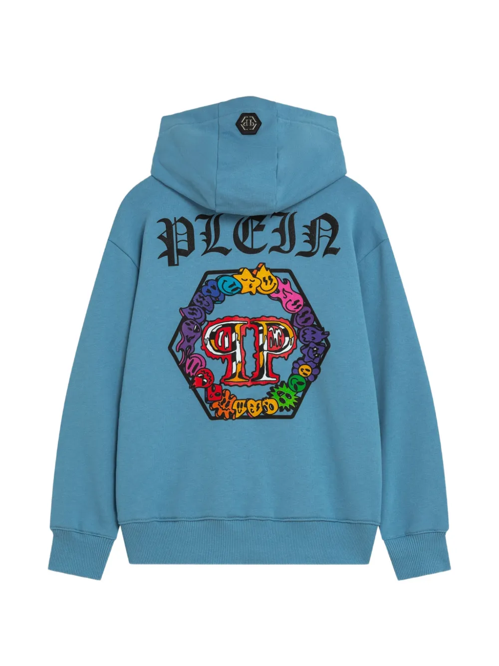 Philipp Plein Junior Hoodie met rits Blauw