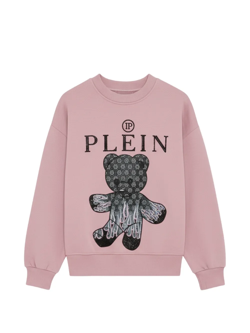 Philipp Plein Junior teddy appliqué sweatshirt - Pink