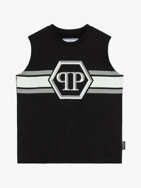 Philipp Plein Junior Canotta con placca logo