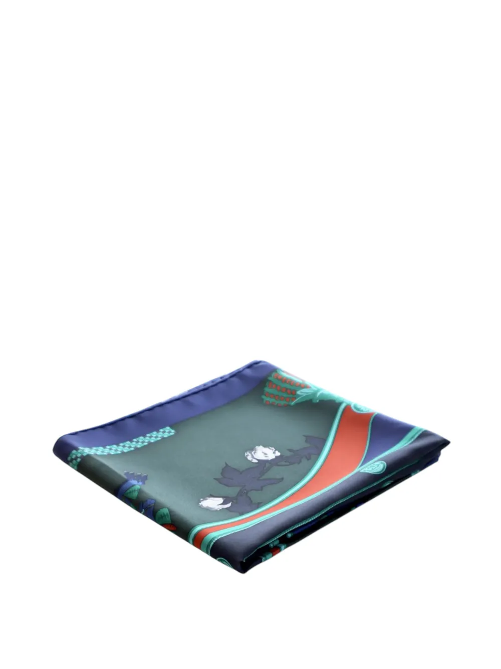 Hermès Pre-Owned 2010-2026 Harnais Francais Silk Scarf scarves - Verde