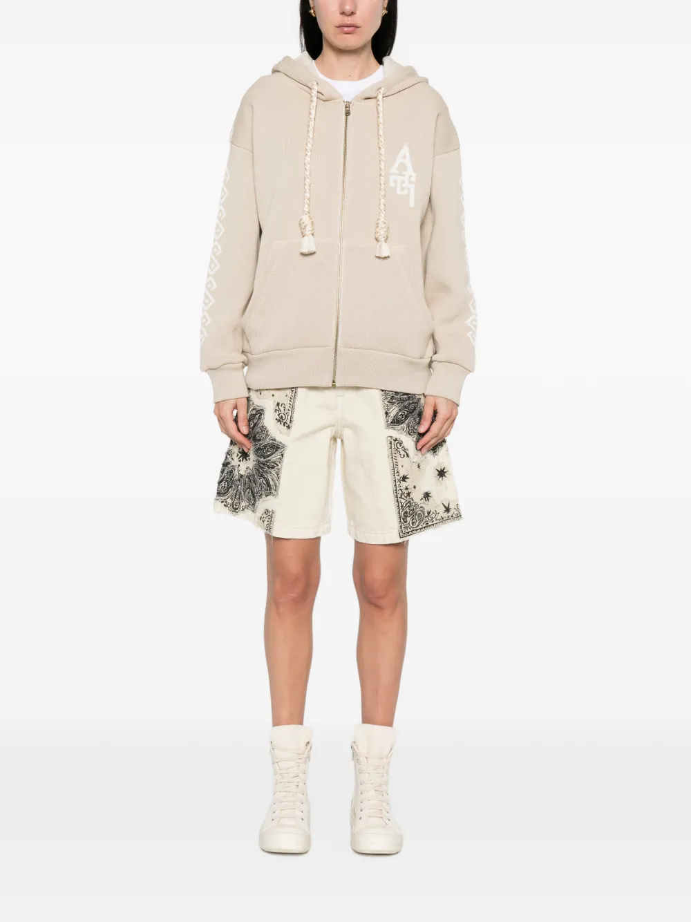  Al Ain Leopard Graphic Cardigan - Neutrals 