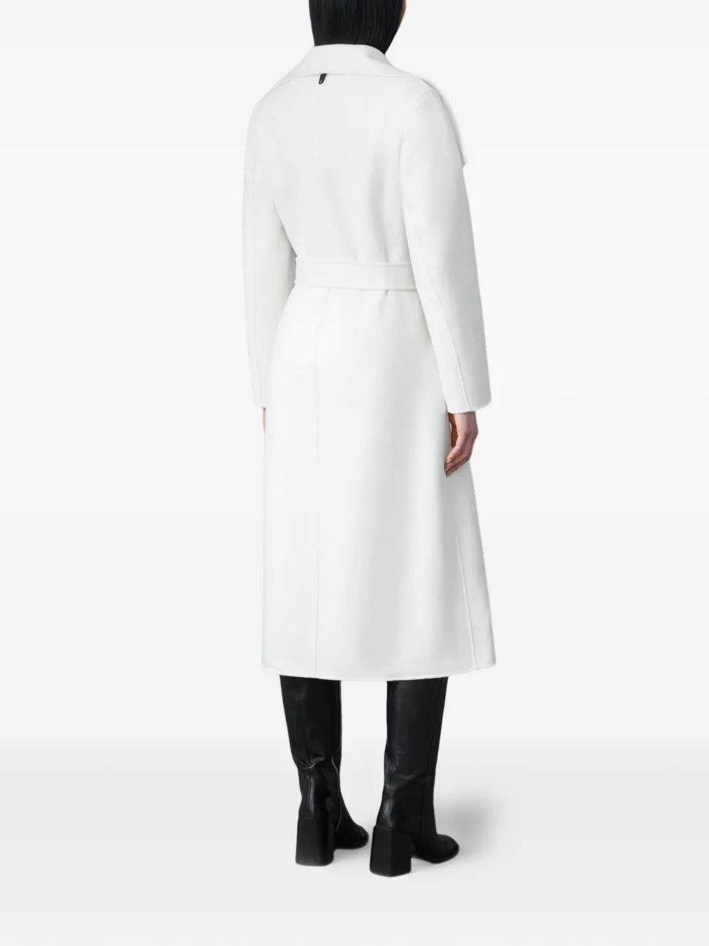 Mackage Shawl-collar Belted Coat in White, view 4