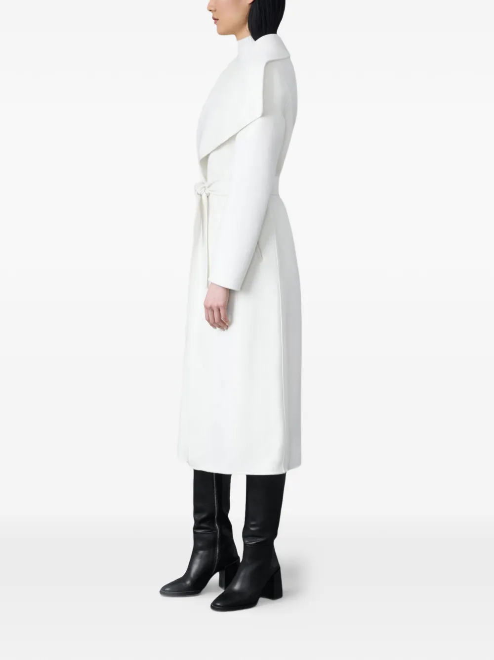  Mackage Shawl-collar Belted Coat - White 