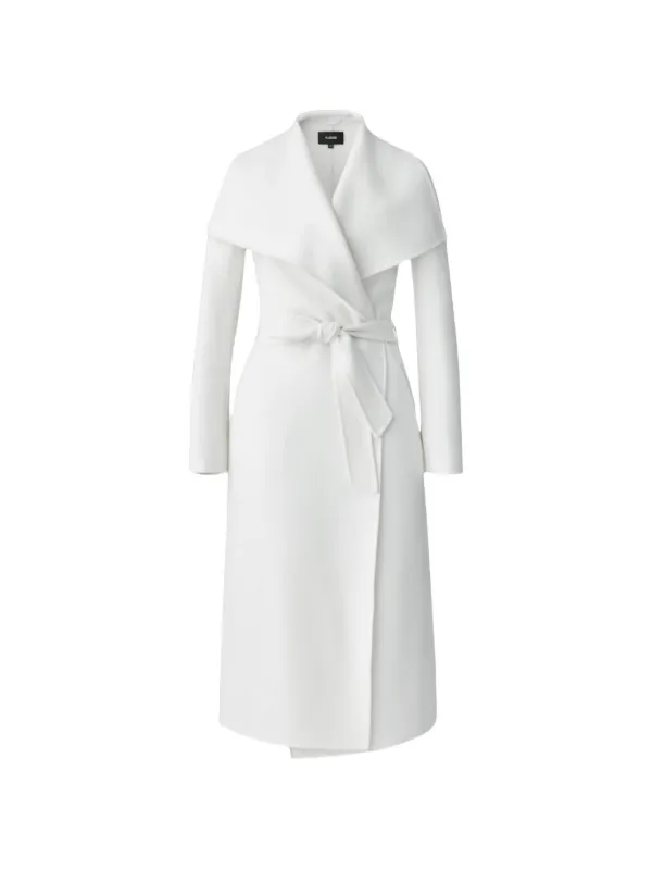 Mackage Shawl-collar Belted Coat in White